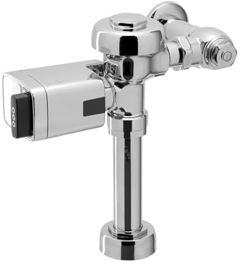 Sloan Regal 111 SFSM Exposed Sensor Water Closet Flushometer, 1.6 GPF Flush Valve - Infrared Sensor w/True Mechanical Override, Single Flush, Fixture Connection Top Spud, Battery Powered, 3980095