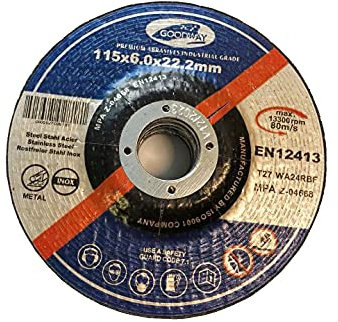 5 Stück Schruppscheiben | Ø 115 x 6,0 mm x 22,23 mm | gekröpft | INOX Metall | Winkelschleifer Trennscheiben Stein Schleifscheiben Stahl NE-Metall