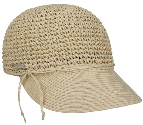 Seeberger Uni Rollable Crochet Keps Damer - solkeps sommarkeps solvisir med skärm Sommar Vår-sommar - One Size beige