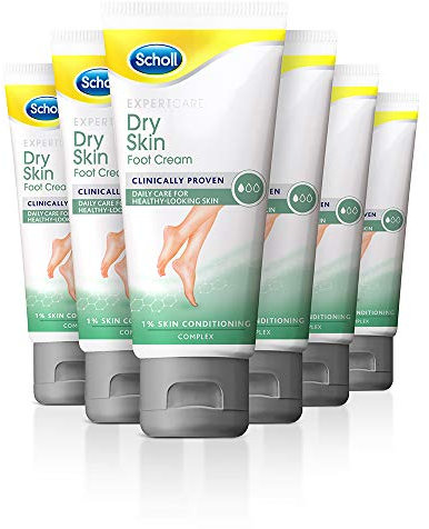 Scholl ExpertCare Dry Skin Foot Cream 75ml x 6 - Daily Care Foot Cream for Dry or Normal Skin - Contains Allantoin, Lactic Acid, and Scholl's Special Pedi Cream Blend