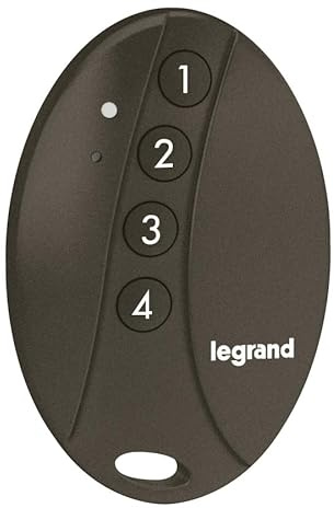 LEGRAND, Télécommande Manuelle à 4 Boutons, domotique avec Netatmo, Commutation de lumière/volet Roulant, Rappel de scénarios, indicateur de Batterie LED, 067695, Gris