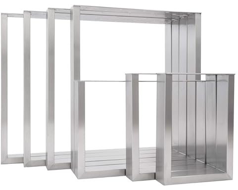 Natural Goods Berlin 2X Gestell Rechteck Edel-Stahl | Einfache Montage | Beine Aus Metall | Kufen Ideal Für DIY-Projekte Wie Esstisch, Schreibtisch, Couchtisch, Bank | 50x100 cm