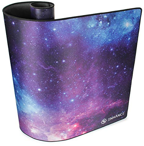 ENHANCE XXXL Gaming Computer Desk Mat - Giant Large Mouse Mat (122 x 61 cm) Cushion Padding for Home Office Desk, Extended Mouse Pad with Smooth Tracking Surface and Non-Slip Rubber Grip - Galaxy