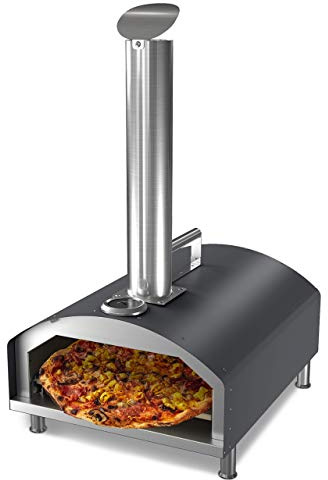 ACTIVA Pizzalåda, BBQ pizzaugn med temperaturvisning för kol- och gasgrillar, pizzaugn med pizzasten