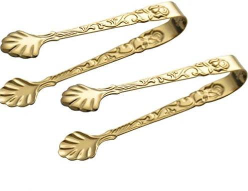 Vintage Rose Rose Cube en Acier Inoxydable en Acier Inoxydable Pinces À Sucre Clips Cuisine Serving Tong