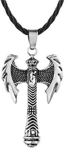 PikaLF Collier hache pour homme Collier avec pendentif hache viking nordique avec chaîne de 19,7 pouces collier hache guerrier vintage collier amulette totem hache rétro, NO, non, non.