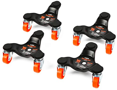 WEN DL6165 6-Inch 165-Pound Capacity Furniture Moving Tri-Dolly 4 Set (1 Pack) , Black