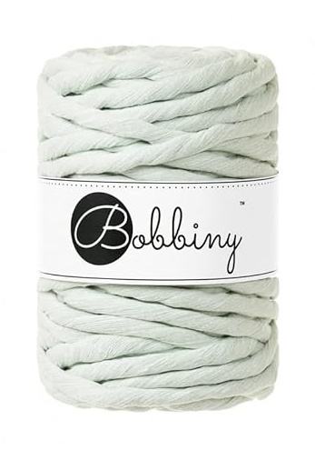 Bobbiny Macrame Cords 9 mm - 30 m - 630 g 100% Baumwolle (Milky Green)