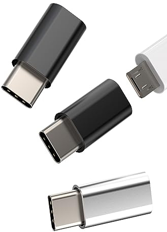 Adaptador Micro USB a USB C (paquete de 3) cargador conector USB macho conector Android hembra Jack Cable Compatibles para Huawei Xiaomi Redmi Google Samsung Mini Tipo C Charger Conector