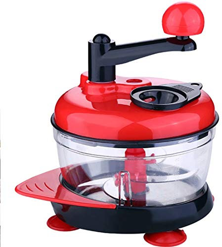 Manuelle Fleischschleifmaschine, Gemüseschneider Chopper, Zerkleinerer Manuelle Fleisch Gemüse Slicer Mühle Salat Maker Küchinwerkzeuge - 1500ml (Color : Red)