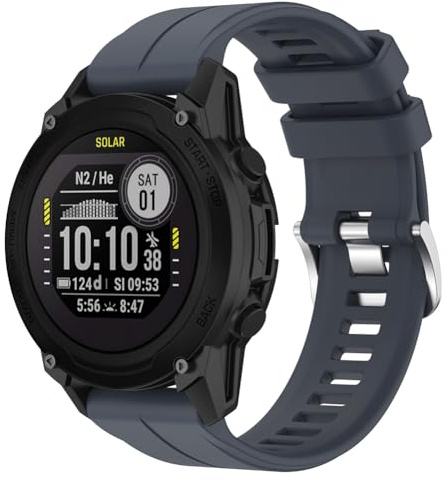 Tyogeephy remmar för Garmin Descent G1 solletel/Descent G1 solar/Descent G1 rem, justerbart mjukt silikon sportband ersättningsband för kvinnor män, 22mm