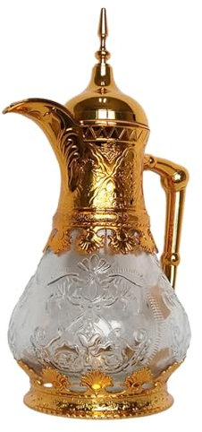 Baoblaze 1.6L Arabic Coffee Pot Juice Tea Kettle Thermal Pitcher Versatile Insulated Coffee Carafe for Party, Gold