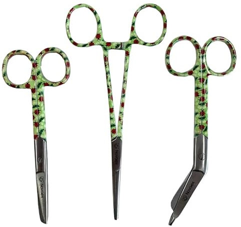 Lot de ciseaux d'infirmière « Ladybug » - Certificat MDR - Ciseaux de pansement - Ciseaux - Kocher - Accessoires d'infirmière - Cadeau d'infirmière