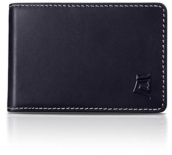 Kings Loot Geldbörse - Minimalistische Geldbörse für Männer mit Bargeldfach & Kartenzugband - Hält 1-15 Karten, schlank und stilvoll, Saphir, Cash Pocket 2.0, Premium