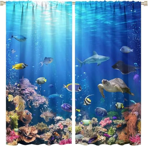 Vorhang Blickdicht 3D Tier Muster Ösenschal - 2 Stücke Verdunklungsvorhänge Mit Ösen Kinderzimmer Schlafzimmer Schallschutz Vorhang Verdunkelung Gardinen, 140 (B) X 160 (H) cm 9426351890953