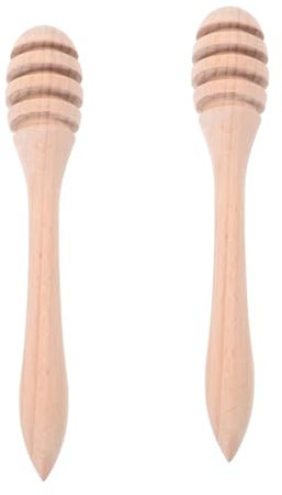 Amosfun 2piezas Palitos para Miel Varillas De Madera para Mango Cómodo Duraderos y Reutilizables