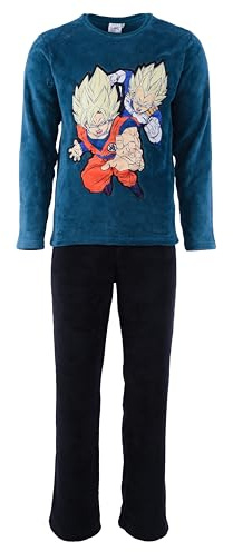 Dragon Ball Z Pyjama für Herren, Weicher Fleece Pyjama Goku Design T-Shirt und Lange Samthose, Geschenk für Männer und Jugendliche (DE/NL/SE/PL, Alphanumerisch, S, Regular, Regular, Grün)