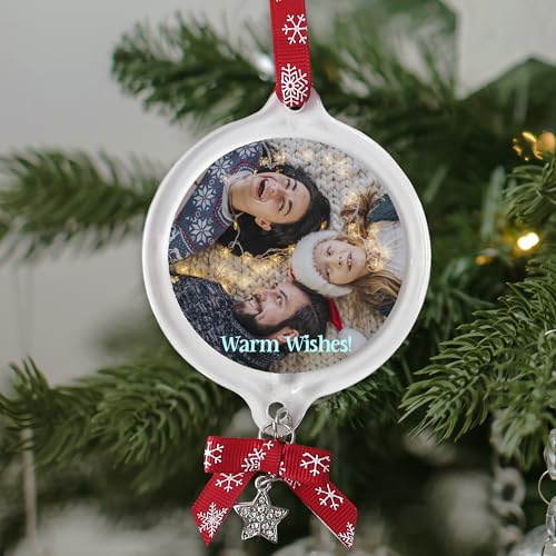 Personalisierter Weihnachtskugel mit Foto und Text. Weihnachtsschmuck. Weihnachtskugeln zum Personalisieren. Weihnachtsdekoration. Exklusive Christbaumschmuck. Personalisiertes Geschenk Foto. Zirkel