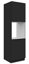 Kuechen-preisbombe Küchen Hochschrank 60 cm Siena Schwarz Küchenzeile Küchenblock Küche Einbauküche