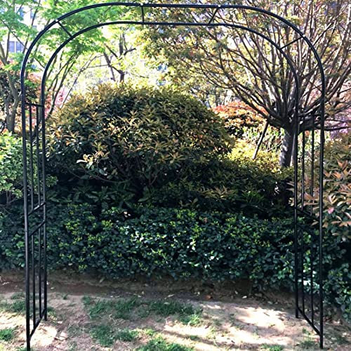 Arco de jardín de metal para plantas trepadoras, resistente a la intemperie, para decoración interior y exterior, para varias plantas y vides, ideal para cumpleaños, bodas y fiestas, color negro