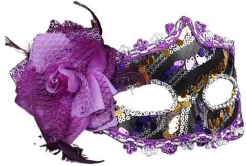 Damen Karneval Maskenball Venezianische Maske Masken Fasching Kostüm Venezianische-Masken Ballmaske Für Augenmaske Schwarz Halloween Sexy Sex Schwarze Gesicht Frau