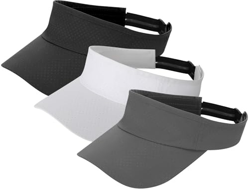 ViEinkaufen 3 Packs Sun Visor Cap Adjustable Sun Hat for Women Multicolour
