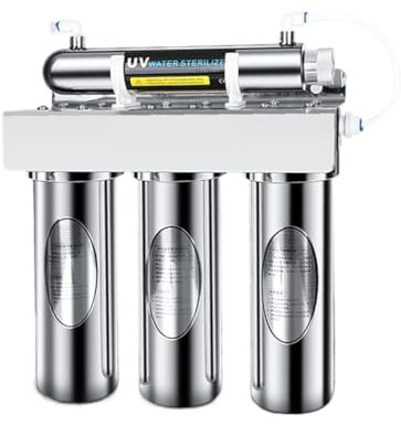 Wasserfilter umkehrosmose, 4-stufiger Wasserreiniger, UV-Sterilisator, Wasserfilter for die Küche unter der Spüle for das Trinkwasserfiltrationssystem zu Hause Filtersystem