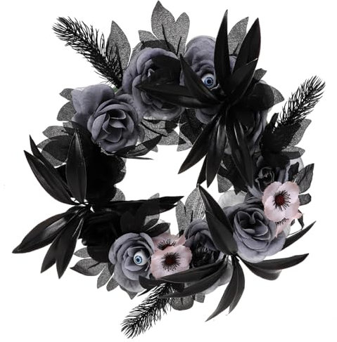 GLEAVI Halloween Augen- -rosenkranz Spooky Dekoration Für Haustür Gothic Wreath Für Halloween-Partys Und Festliche Anlässe Gruselige Kunstblumen-Dekoration