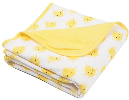 EasyFi Supersoft Baby Blankets for Girls Boys, Rayon Made from Bamboo Baby Quilt - Breathable & Hypoallergenic Blanket for Bedding Crib Stroller 30x40 (Yellow Planet)
