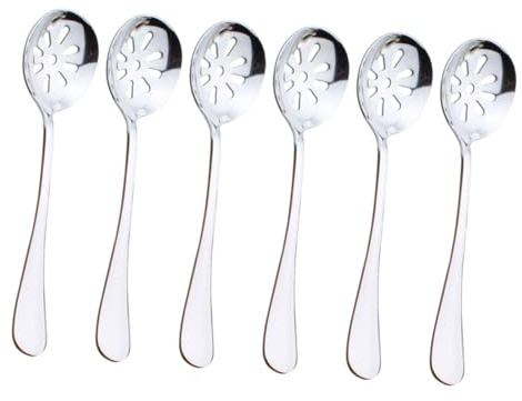 Cucharas Ranuradas Pequeñas 6piezas de Acero Inoxidable para Cocina