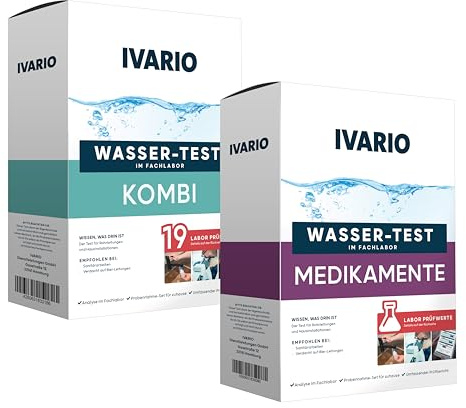 IVARIO Kombi-Wasser-Test + Arzneimittel Wasseranalyse | Aus einem deutschem Fachlabor