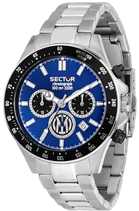 Sector No Limits Orologio Uomo, Cronografo, Analogico, 43 mm, Collezione 230 - INTER Special Edition - R3273661052