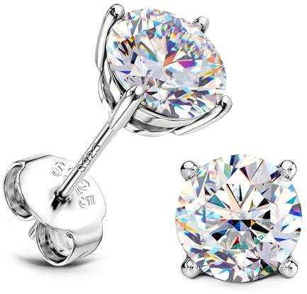 SLLAISS Moissanite Stud Earrings 925 Sterling Silver 1.2CTW-5.5mm