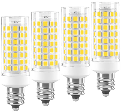 Bonping E12 LED Bulb 5W, 500LM 6000K Cool White Daylight, 50W Equivalent, Vibration Proof E12 Candelabra Base for Sewing Machine, Ceiling Fan - 4 Pack AC200V-240V