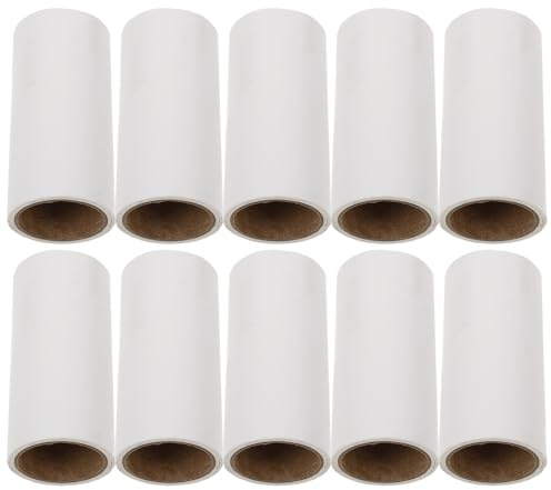 SHOWERORO Lint Roller Refills 10Pcs 600 Sticky Sheets Pet Hair Remover Sticky Roller Refill for Clothes Bags and Floors Portable Dust Fuzz Lint Remover for Travel