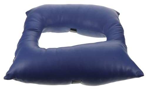 Ipetboom Elevador de Inodoro para Personas Mayores Cojín Acolchado Grueso 40,6x40,6 Cm Asiento Alargado de Cuero Azul con Esponja de Alta Densidad para Baño Seguro y Cómodo