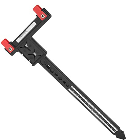 Yctze Règle de Mesure Professionnelle en T pour Un Réglage Précis de l'arc, Outil de Réglage en Plastique Léger pour Les Arcs Composés et Recourbés (Black)
