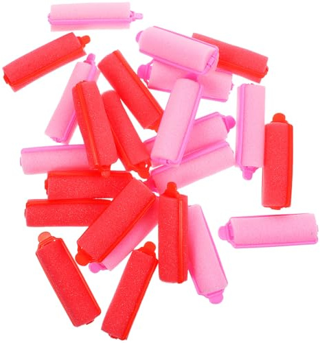 Lurrose 24 Bigoudis en Éponge pour Cheveux, Lot de 24 Pièces Cadre, Diamètre 2 Cm, Couleurs Aléatoires, Bigoudis pour Racines, Rouleaux à Cheveux Faits Maison pour Couleur Aléatoire