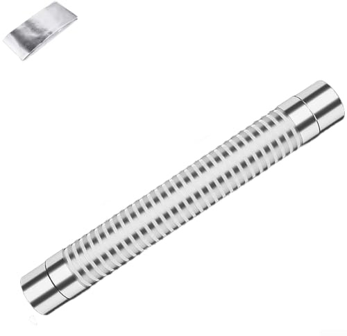 Stainless Steel Flexible Exhaust Pipe for Gas Water Heater, 5cm Diameter Extendable Vent Hose with Foil Tape, Heat Resistant Flue Tube for Boiler Installation(5Cm)