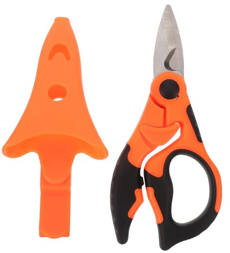 TOMETURE Herramienta Cortacables Eléctrica Multifuncional de Alta Resistencia, Tijeras para Cables Eléctricos en Color Naranja, Alicates para Cortar y Doblar Alambre para Uso Profesional