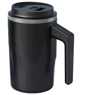 Jiuvaso Tasse Auto-mélangeuse Électrique Gobelet de Mélange Mug Chauffant Récipient à Boisson avec Revêtement Robuste et Conservation de Chaleur Adaptée aux, Noir, 400ml