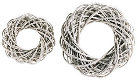 Manufaktur Lichtbogen Dekokranz Rattan 20 cm - weiß - Weidenkranz - Türkranz