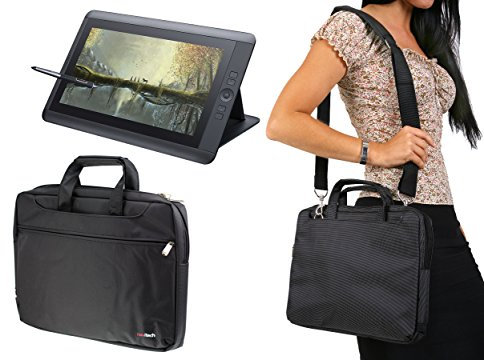 Navitech Black Graphics Tablet Case/Bag Compatible With The Wacom Bamboo Slate Digital Notepad A5 with shoulder strap
