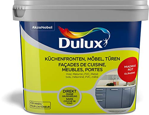 Dulux up Renovierungsfarbe Küchenmöbel, Türen, Möbel, Glänzend, Farbe Madras-Rot 750ML, 5280684, 0.75 liter
