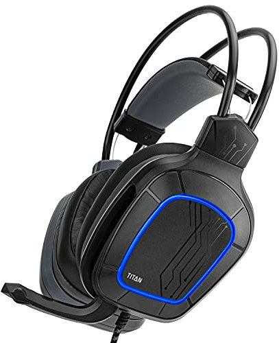 NITHO TITAN Cuffie da Gioco per PC/PS4/PS5, Cuffie Gaming con Microfono Omnidirezionale, 7.1 Suono Surround, Driver Audio 50 mm - Nero (Adattatore 7.1 incluso)
