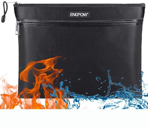 Feuerfeste Dokumententasche mit Reißverschluss A5 Dokumententasche 28.5 x 20 x 0.5CM Feuerfeste Geldkassette Wasserdicht Feuerfeste Tasche Aufbewahrung für Rechnungen,Reisepass,Führerschein