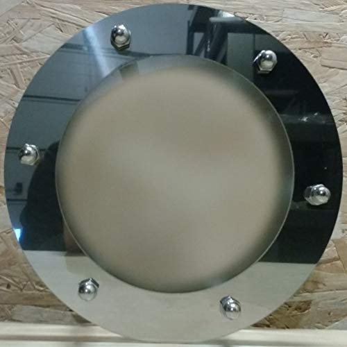 Bullauge flach 230mm Polierter Edelstahl (glänzend) Glas matt Hutmuttern