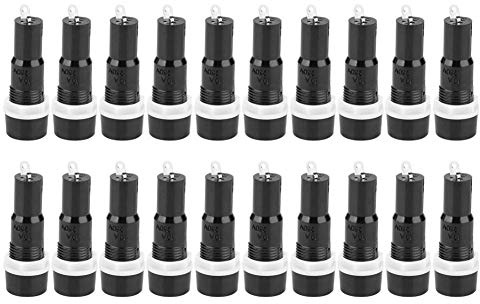 20 Stk. Sicherungshalter mit Schraubverschluss - MF-527, 5 x 20 mm Sicherungsgehäuse schwarzes Sicherungsschutzgehäuse Feinsicherungshalter