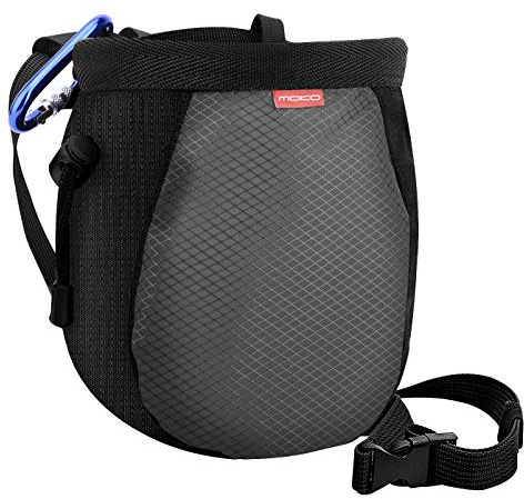 MoKo Rock Climbing Chalk Bag, Bouldering Bucket, Black & Gray
