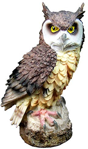 Oriental riverkit Eule Dekoration, Harz Material Eulen Ornamente, Eulen Gartendeko Statuen für Hof, Hinterhof und Dekoration im Freien, 11 * 8 * 18cm, Schwarz